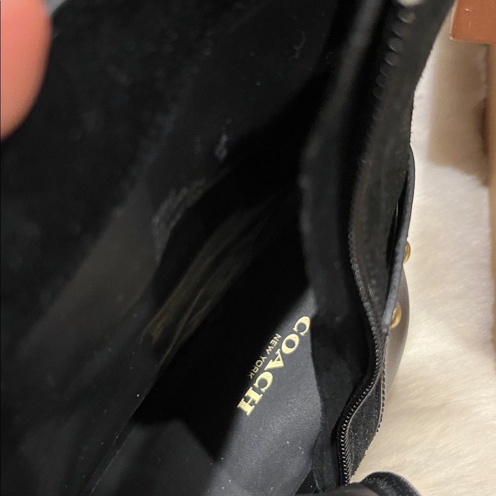 Coach Black Leather Ankle Boots with gold details - Picture 8 of 8